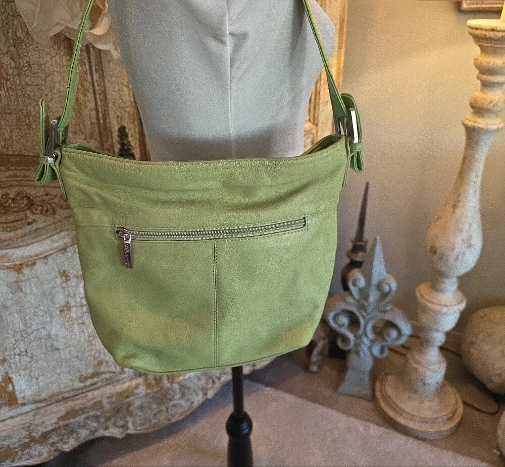 Stone & Co. Light Green Leather Shoulder Bag